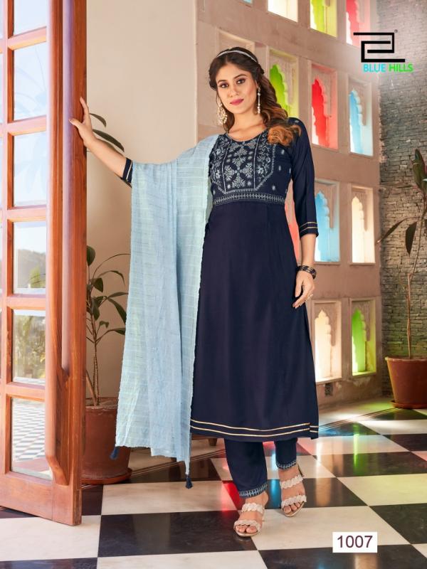 Blue Hills Butterfly Fancy Rayon Designer Readymade Collection